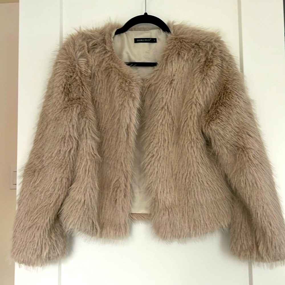 Light Tan Faux Fur Jacket